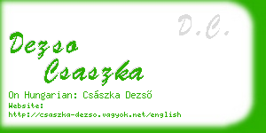 dezso csaszka business card